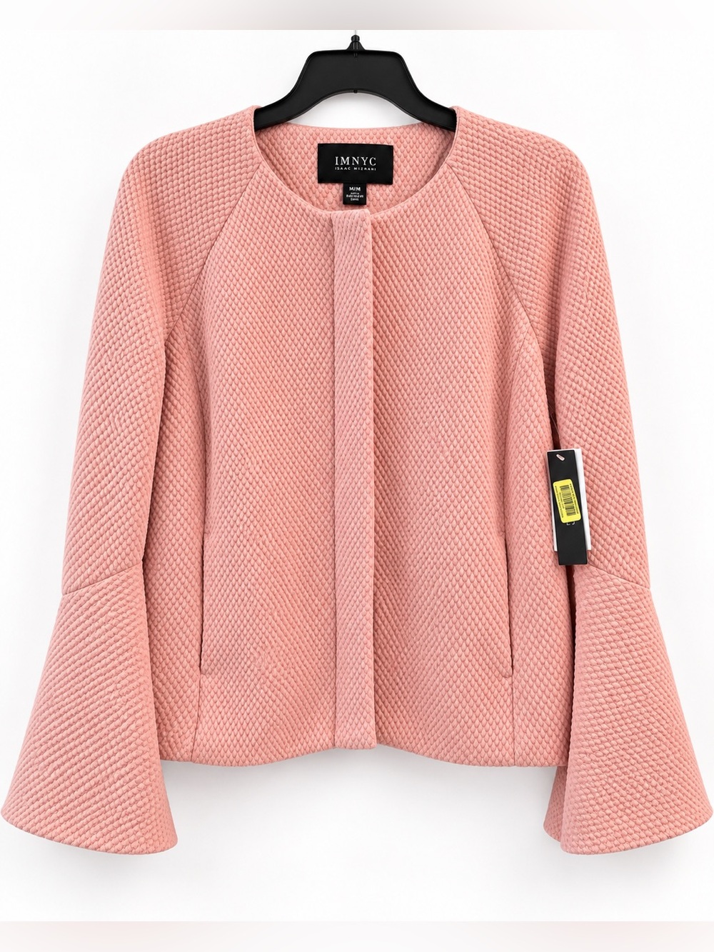 IMNYC Isaac Mizrahi Blush Pink Textured Bell Sleeve Jacket – Size M